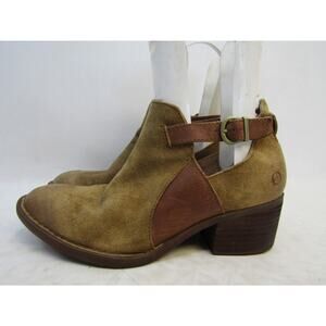 Born Size 8.5 M Brown Suede Chelsea Buckle Ankle Fashion Boots Bootie